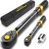 3 in 1 Torque Wrench Set with Upgraded Lock Ring, 1/4" & 1/2" Drive (10-230 In.lb/10-180 Ft.lb) Torque Wrenches with 3/8" Adapter, ±3% Accuracy, 72-Tooth Dual-Scales for Bike, Motor, Car Maintenance